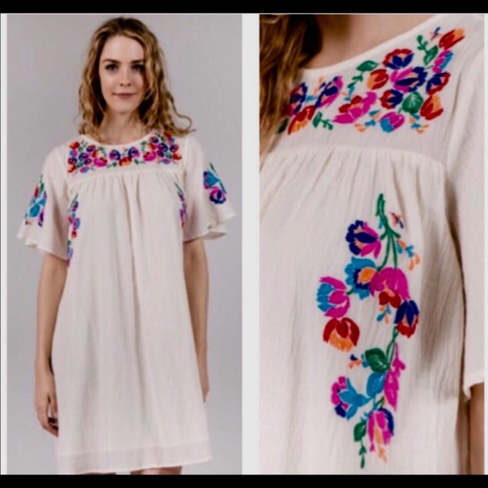 🌼🌸🌺🌸 Summer Floral Boho Embroidered Dress